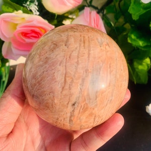 Pfirsich Mondstein Sphäre: Aura Heilstein, Metaphysisches Dekor (86 MM)