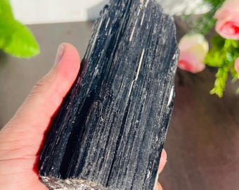 Black Tourmaline Rough Stone: Raw Crystal for Grounding & Protection (136MM, 989 Grams)