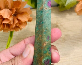 Unakite Crystal Obelisk Tower Point Set — 3 Pc Natural Unakite Gemstone Decor