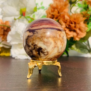 Beautiful 48MM Natural Red Brecciated Jasper Stone Sphere Ball Metaphysical | Meditation Healing Crystal  Sphere Ball