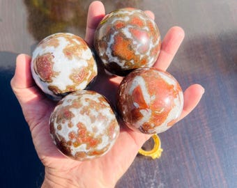 Red Hornitos Poppy Jasper Sphere: Handmade Metaphysical Stone (55MM)