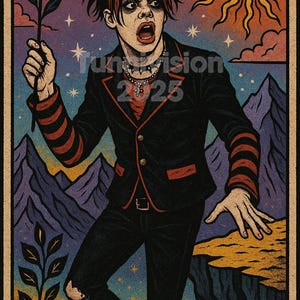 Yungblud Dominic Harrison The Fool Tarot Card Design 12 x 8 inches A4 print