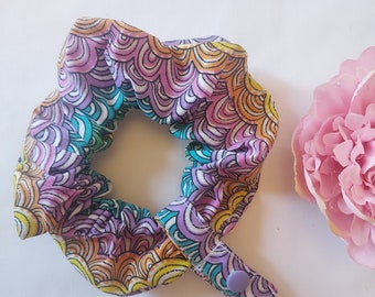 Rainbow Wave, Summer Tubie scrunchie, Tubie accessories, feeding tube, NJ tube,Ng tube. Tube feeding, oxygen tube