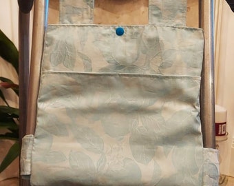 Blue shimmer Zimmer frame bag, walking frame bag, accessories, walking aid, handmade, bag, storage, care home, gift, Zimmer caddy