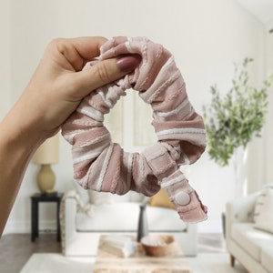 New design, Chateau Pink Tubie scrunchie, Tubie accessories, feeding tube, NJ tube,Ng tube. Tube feeding. Oxygen tube
