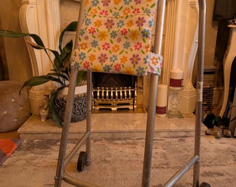 Bright Daisy Zimmer frame bag, walking frame bag, accessories, walking aid, handmade, bag, storage, care home, gift, Zimmer caddy