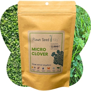 Flawn Seed Micro Clover Flowering Lawn Seed - Easy to Use, Kid, Pet, Pollinator & Eco-Friendly Grass Alternative
