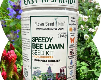 Speedy Bee Lawn Seed Kit – Flowering Lawn Mix, Compost Booster