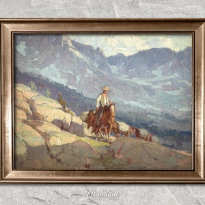 Vintage Cowboy Print: Western Horse Rider Art (Digital Download), 313