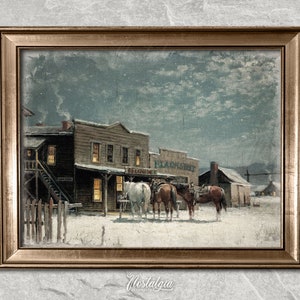 Vintage Western Cowboy Painting: Antique Southwest Art (Digital Download), 273