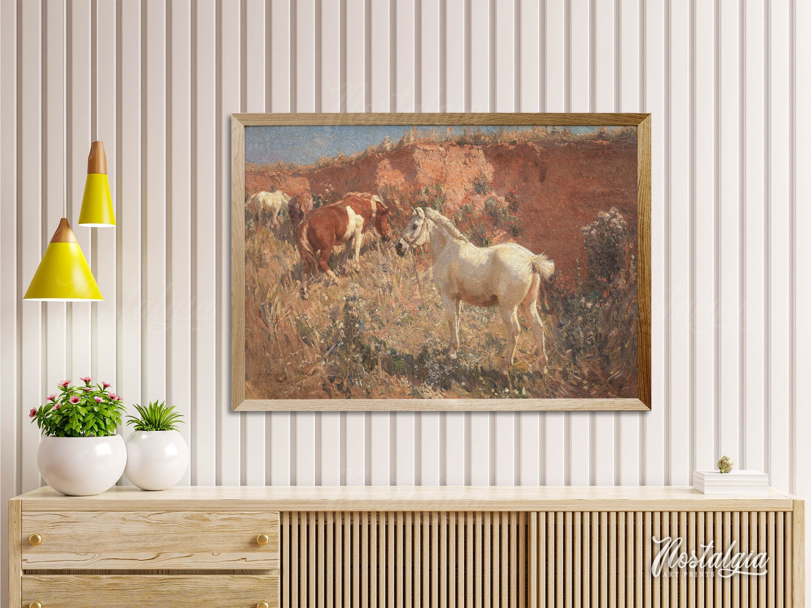 Vintage Horse Wall Art Farmhouse Decor Horse Oil Painting Etsy