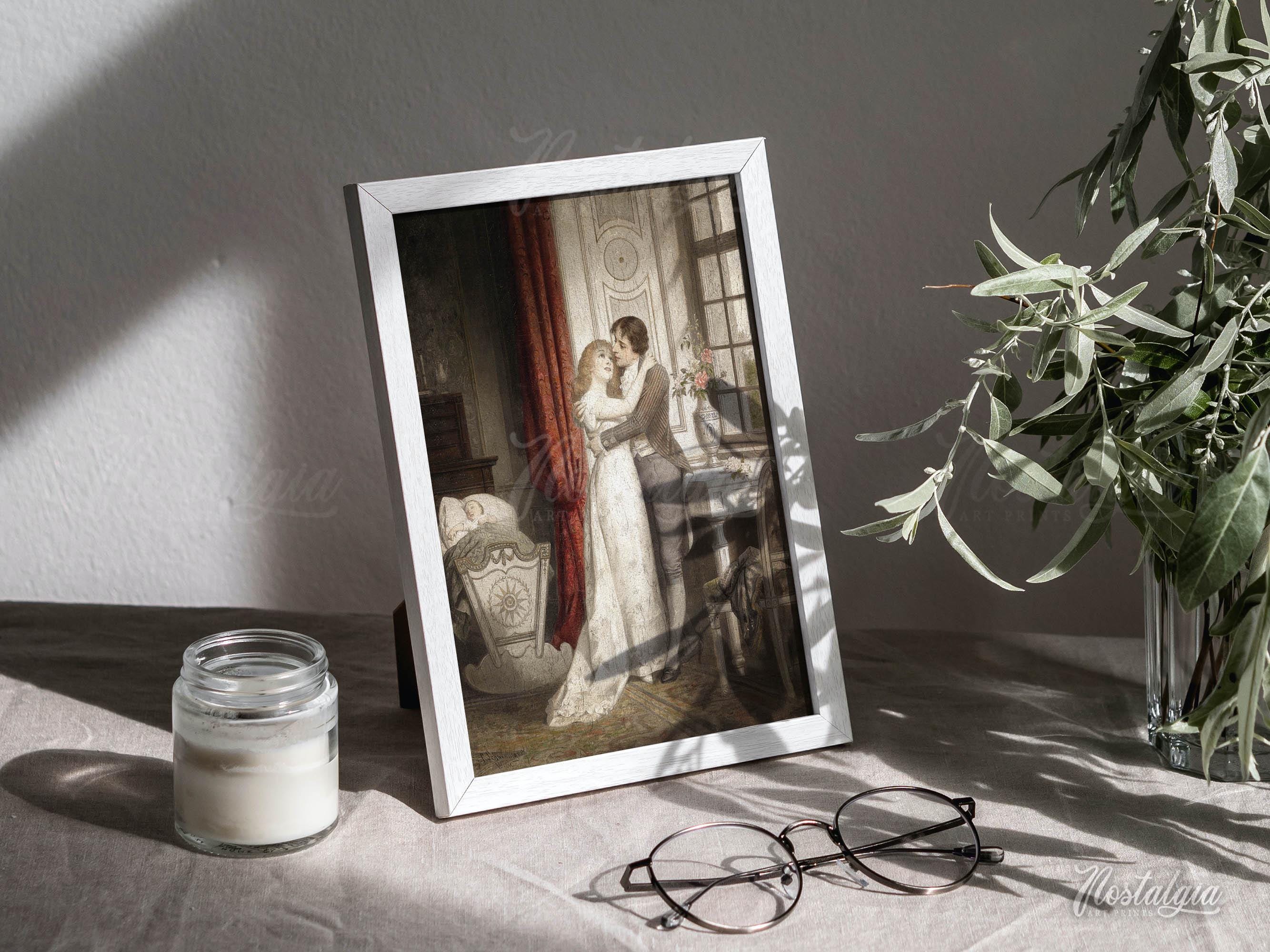 Romance Wall Decor | Family Art Print | Vintage Oil Painting ...