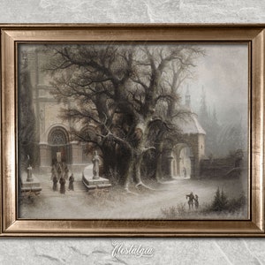 Moody Gothic Painting | Vintage Horror Print | Rustic Wall Decor | Digital Download | Printable Art | 252