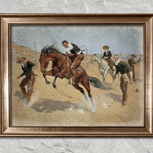 Antique Cowboy Painting: Western Horse Rider Art (Digital Download), 286