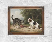 Vintage Pet Painting Nursery PRINTABLE Wall Art Pet Lovers Gift Digital INSTANT Download, 660