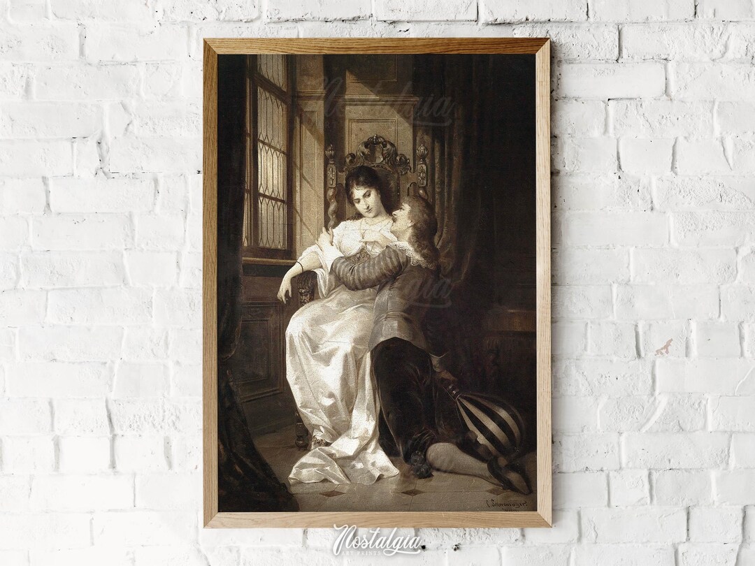 Couple Painting | Vintage Art Print | Love Wall Decor | Romance ...