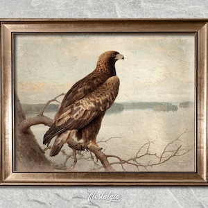 Eagle Oil Painting | Vintage Wall Art | Golden Eagle Print | PRINTABLE Digital Download | 329