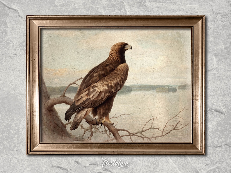 Eagle Oil Painting | Vintage Wall Art | Golden Eagle Print | PRINTABLE ...
