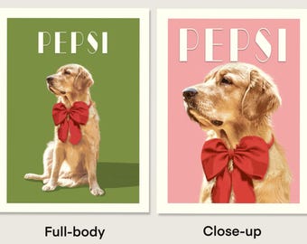 Personalized POSTER STYLE portrait of your pet | Printable digital file