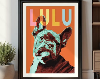 Custom POP ART portrait of your pet | Personalized with name in colorful bold font | Digital file