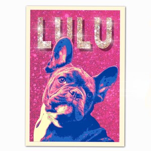 GLITTER POP ART stijl portretten van jouw huisdier | Afdrukbare digitaal bestand
