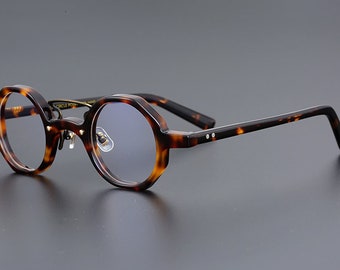 Vintage Glasses, Ultra-light pure titanium frames,  Vintage eyeglasses - Unisex Glasses Retro 053, Unique Glasses Frame