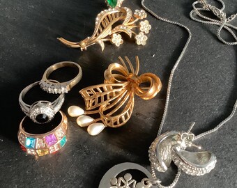 Collier Fantaisie Vintage Strass Rétro – Accessoire Mode Ancien Occasion