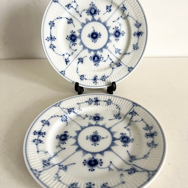 Royal Copenhagen Blue Fluted Plain Small Plates X 2 First Quality #1/180 Size 17cm (d)