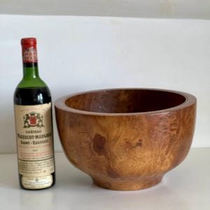 Hand Carved Wood Bowl Dark Oak David Woodward Signed LARGE! 28.5cm Diameter