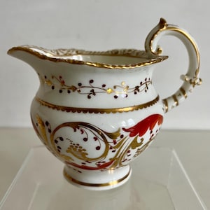 Antique Chamberlain Worcester Porcelain Creamer Milk Jug, Georgian C1820
