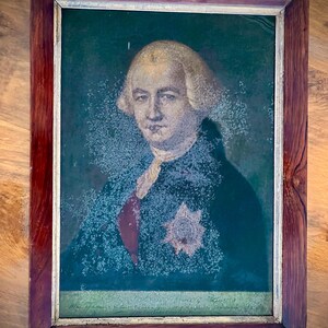 Georgian Reverse Glass Mezzotint Clive Of India,  Gainsborough,  English 18th C