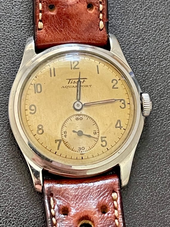 Tissot Aquasport Gents Wristwatch Military Style Vintage 1942