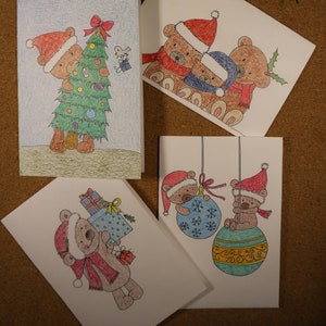 Christmas cards hand-painted