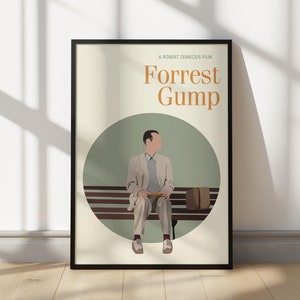 Forrest Gump afdrukbare muurkunst | Digitale download | Minimalistische filmposter | Filmmuurdecoratie | Cadeau voor hem en haar idee | Originele afdruk