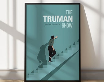 The Truman Show Poster Print, Film Gift Idea, Home Decor Wall Art, Minimalist Movie Poster, Classical Film, Peter Weir Movie Art, Jim Carrey