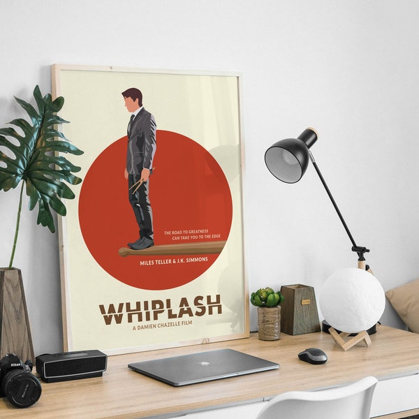 Whiplash 2014 Film, Minimalist Movie Poster, Digital Download, Damien Chazelle, Miles Teller Printable Wall Art, Music & Film Inspired Print