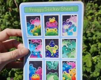 Frog Sticker Sheet (vinyl stickers)