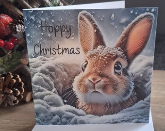 Bunny Rabbit Christmas Blank Greeting Card