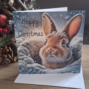 Bunny Rabbit Christmas Blank Greeting Card