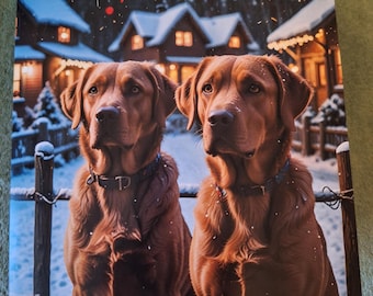 Fox Red Labrador Christmas Greeting Card