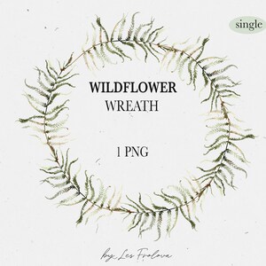 Watercolor Greenery Wreath Clipart PNG, Wedding Leaves Wreath, Spring Wedding Invite
