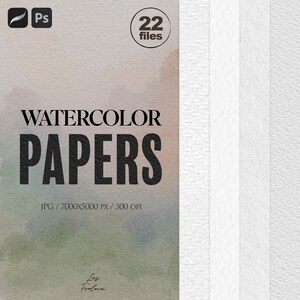 Pacchetto texture carta acquerello per Procreare. Documenti digitali per acquerello. Collezione di clipart di carta.