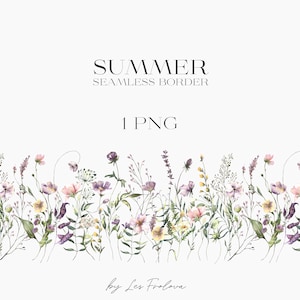 Bordure florale PNG, Clipart aquarelle florale de fleurs sauvages, Clipart de fleurs de champ, cadre floral
