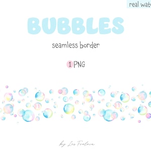 Bordure transparente de bulles aquarelle, cadre PNG, bordure transparente de bulles, douche de bébé bulles