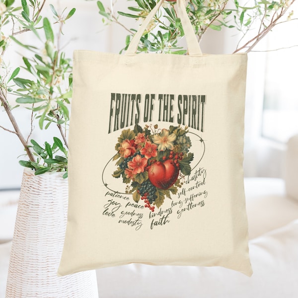100% Cotton Canvas Tote Bag Fruits of the Spirit Bachelorette Tote Bag Bridesmaid Tote Bag Bridesmaid Gift Bag Bridesmaids Gift