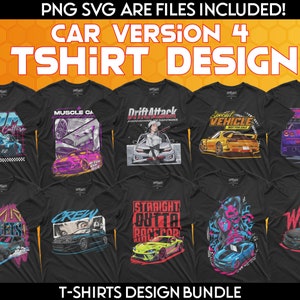 Bundel Car Designs T-shirt: streetwear-graphics (PNG, SVG)