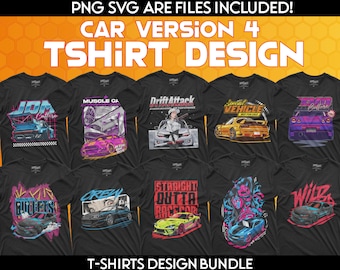60 Car Designs V4 Bundle , T-shirt Design bundle, Streetwear Designs, Graphics shirt , DTF, DTG, Transparent PNG ,Racing car ,Sport Car, Jdm