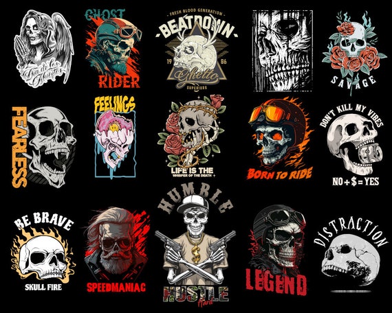 101 Skull V1 T-shirt Bundle Collection, Pod T-shirt Design