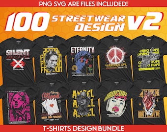 100 Urban Streetwear T-Shirt Designs: Pop Culture Graphics (Digital Download)