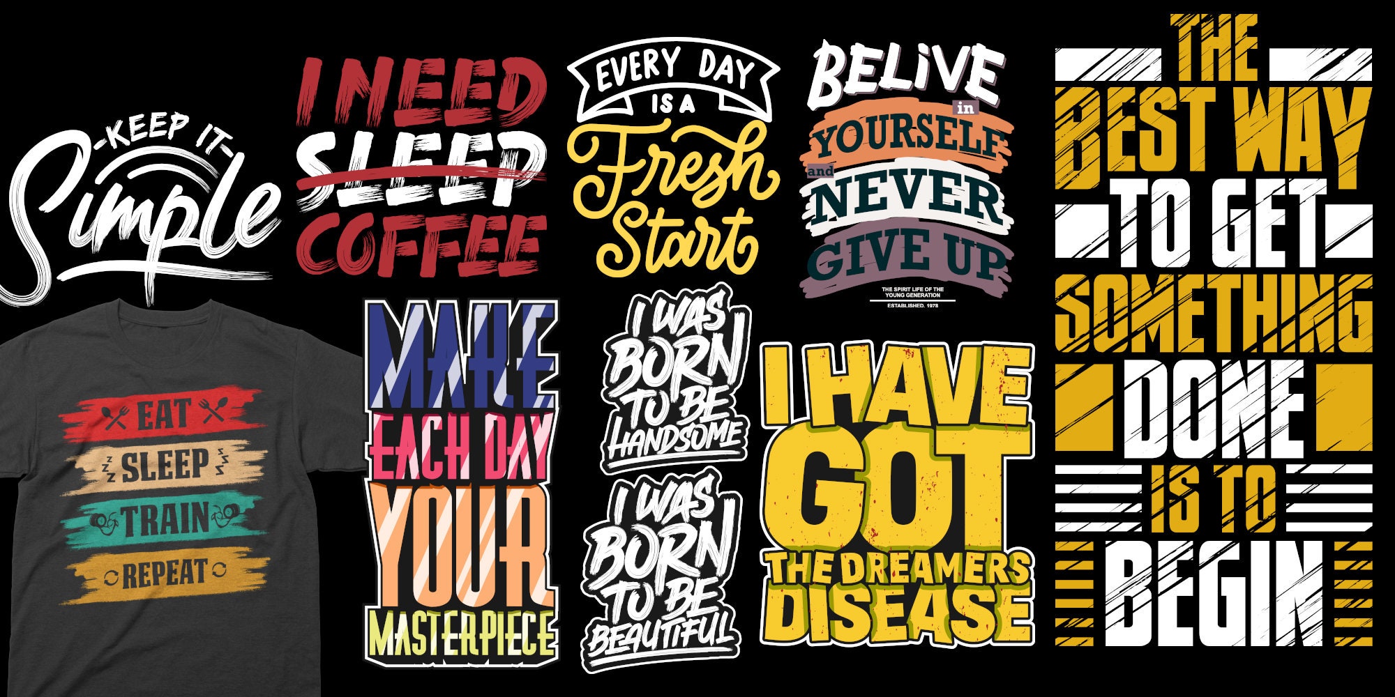 Typography T-Shirt Design Bundle 9